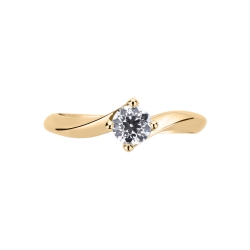 Solitaire setting four prong 18k yellow gold