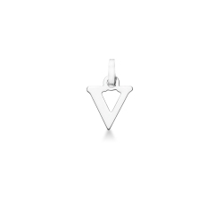 Pendant with initial letter V uppercase in 18k white gold