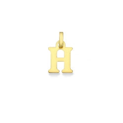 Pendant with initial letter H in uppercase in 18k yellow gold