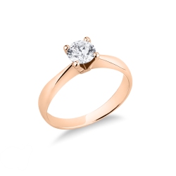 Solitaire setting four prongs 18k rose gold 2