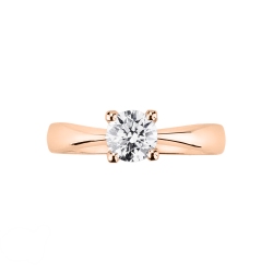 Solitaire setting four prongs 18k rose gold