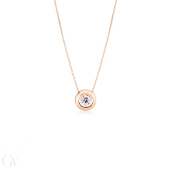 Diamant-Anhänger Zargenfassung Roségold