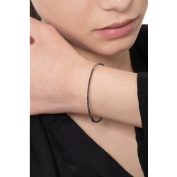 Bracelet semi rigide en or blanc 18k avec diamants noirs 2