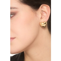 Pendientes corazón abombado oro amarillo 18K 2
