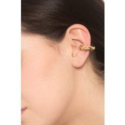 Earcuff lucido ondulato in oro giallo 750 2