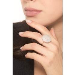 18k white gold round pavè ring diamonds 2