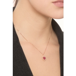 Roségold18K Herzkette mit Rubin und Diamanten 2