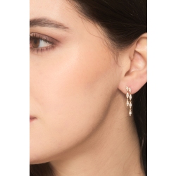 Pendientes colgantes en oro rosa de 18k con diamantes 2