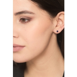 Orecchini punto luce zaffiri blu in oro bianco 18k 2