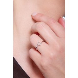 18k white gold letter C ring with diamonds  2