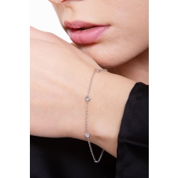 Bracciale in oro bianco 18k cm 18 con diamanti ct 0,25 2