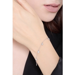 Pulsera de oro blanco de 18 quilates con charms de diamantes 2