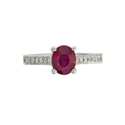 Rubin Solitär Ring Weißgold 750 2