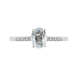 Aquamarin Ring 750er Weissgold mit Diamanten 2