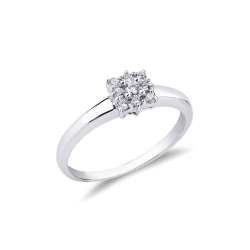 White gold 18k ring with diamonds squared