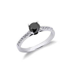 Solitaire Ring Diamantring Weißgold 750