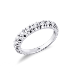 Anillo Eternity Escalonado en Oro Blanco 18k con Diamantes