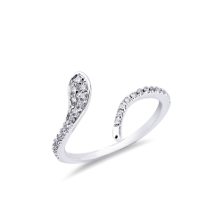 Bague design serpent en or 18k avec diamants