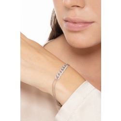 Bracelet à 6 maillons gourmette en or blanc 18k avec des diamants, 19+3 cm 2