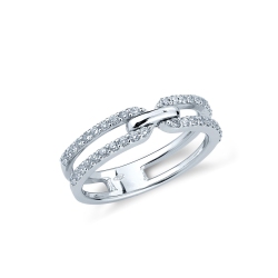 Band ring in white gold 18k with diamonds 