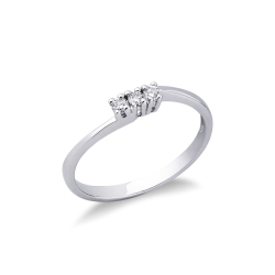 Bague trilogy or blanc 18k avec diamants