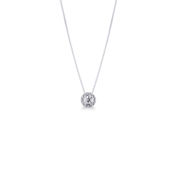 Collier en or blanc avec diamants et diamant central