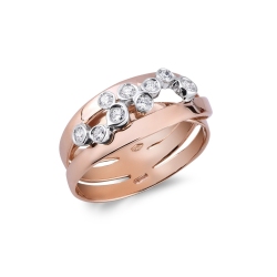 18k rosé and white gold ring with diamonds 