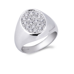 Diamonds White gold 18k pinky ring