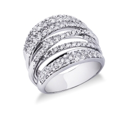 White gold 18k band ring with diamonds 