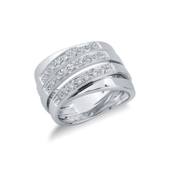 18k white gold band ring with diamonds 
