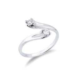 Bague bilogy en or blanc 18k avec diamants