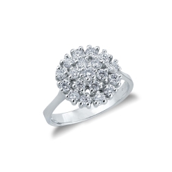 Anillo pavé redondo en Oro Blanco 18k con diamantes