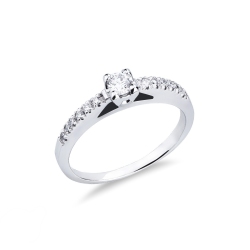 Verlobungsring aus Gold 750 mit Diamanten
