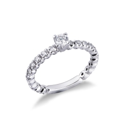 Diamant Verlobungsring Weißgold Halbmemoire