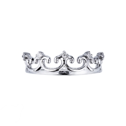 White gold 18k crown ring with diamonds  2