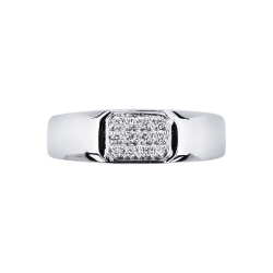 Pavè diamond ring in white gold 2