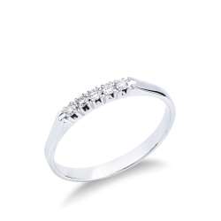 Bague 5 pierres en Or Blanc 18k avec diamants