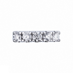 5 diamonds half eternity ring 1,40 ct in white gold 18k 2