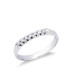 White gold 18k 7 diamond half eternity ring 0,10 ct
