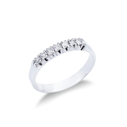 White gold 18k 7 diamonds half eternity ring 0,20 ct