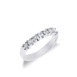 Anillo alianza 7 piedras diamantes Oro Blanco 750