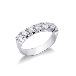 7 diamonds half eternity ring white gold 18k 1,20 ct
