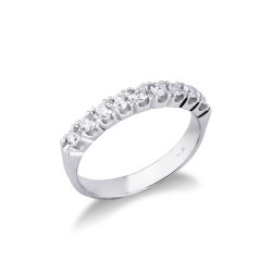 9 diamonds half eternity ring in white gold 18k 0,40 ct