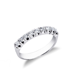 9 diamonds half eternity ring ct 0,50 white gold 18k