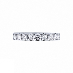 9 diamonds half eternity ring 0,90 ct in white gold 18k 2