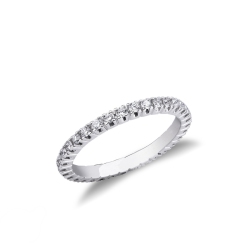 Bague d'éternité en or blanc 18 carats et diamants