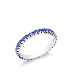 Blue sapphires eternity ring in 18kt white gold