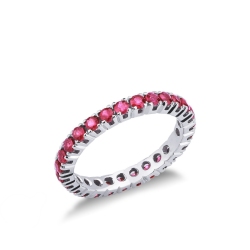 Eternity ring with rubies in white gold 18k 