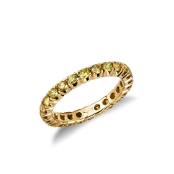 Anillo Eternity en Oro Amarillo 18k con Diamantes Amarillos