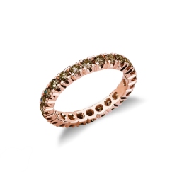 Bague eternity avec diamants brown en or rose 18k 